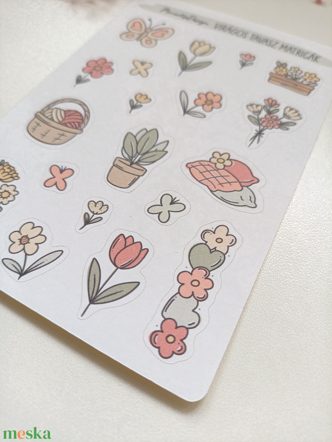 Matricaív - tavaszi virágok matrica - otthon & életmód - papír, írószer - matrica, matrica csomag - Meska.hu