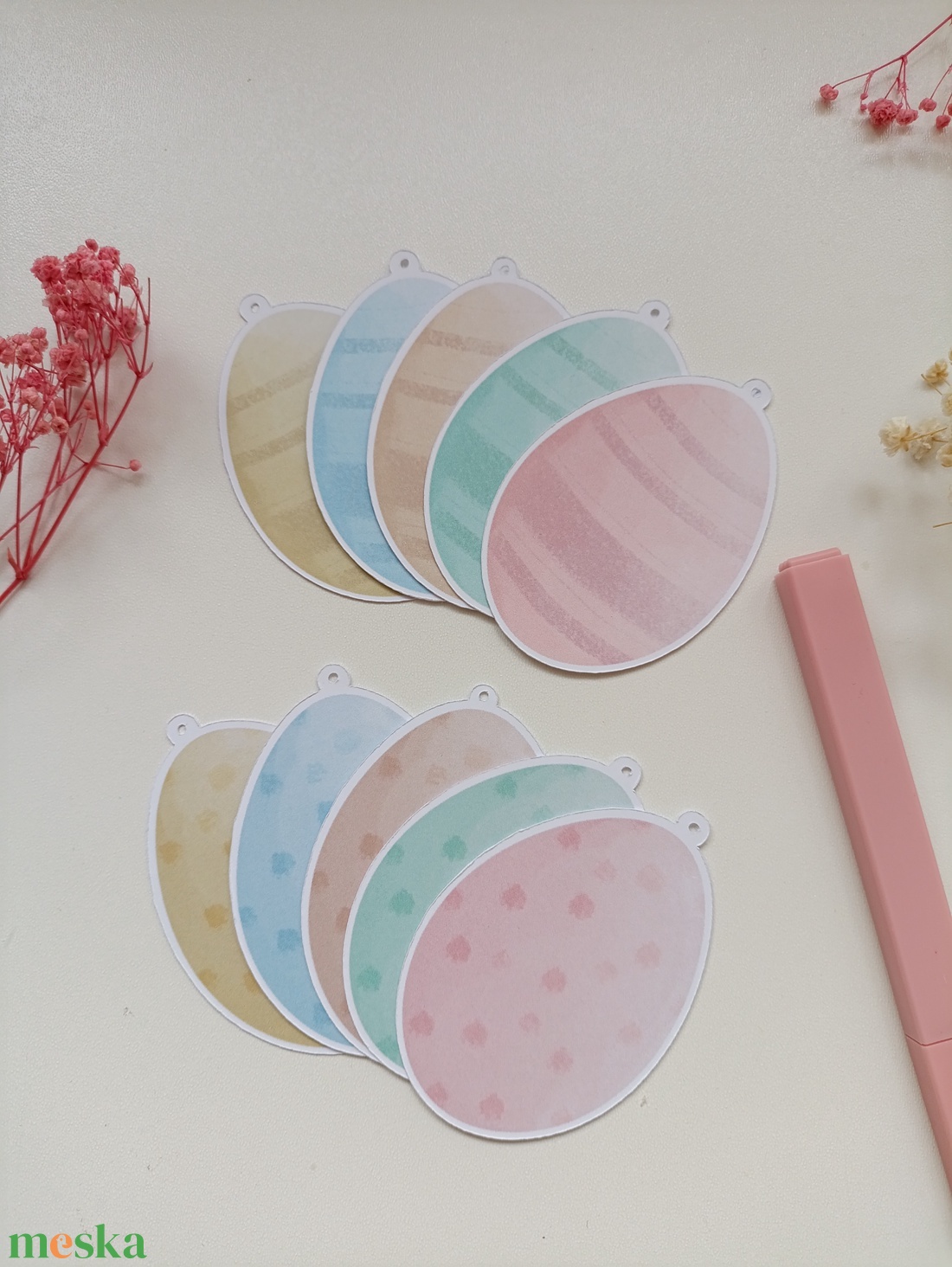 Húsvéti tojás kártyák - 5 db - otthon & életmód - papír, írószer - ajándékozás kellékei - ajándékkísérő - Meska.hu