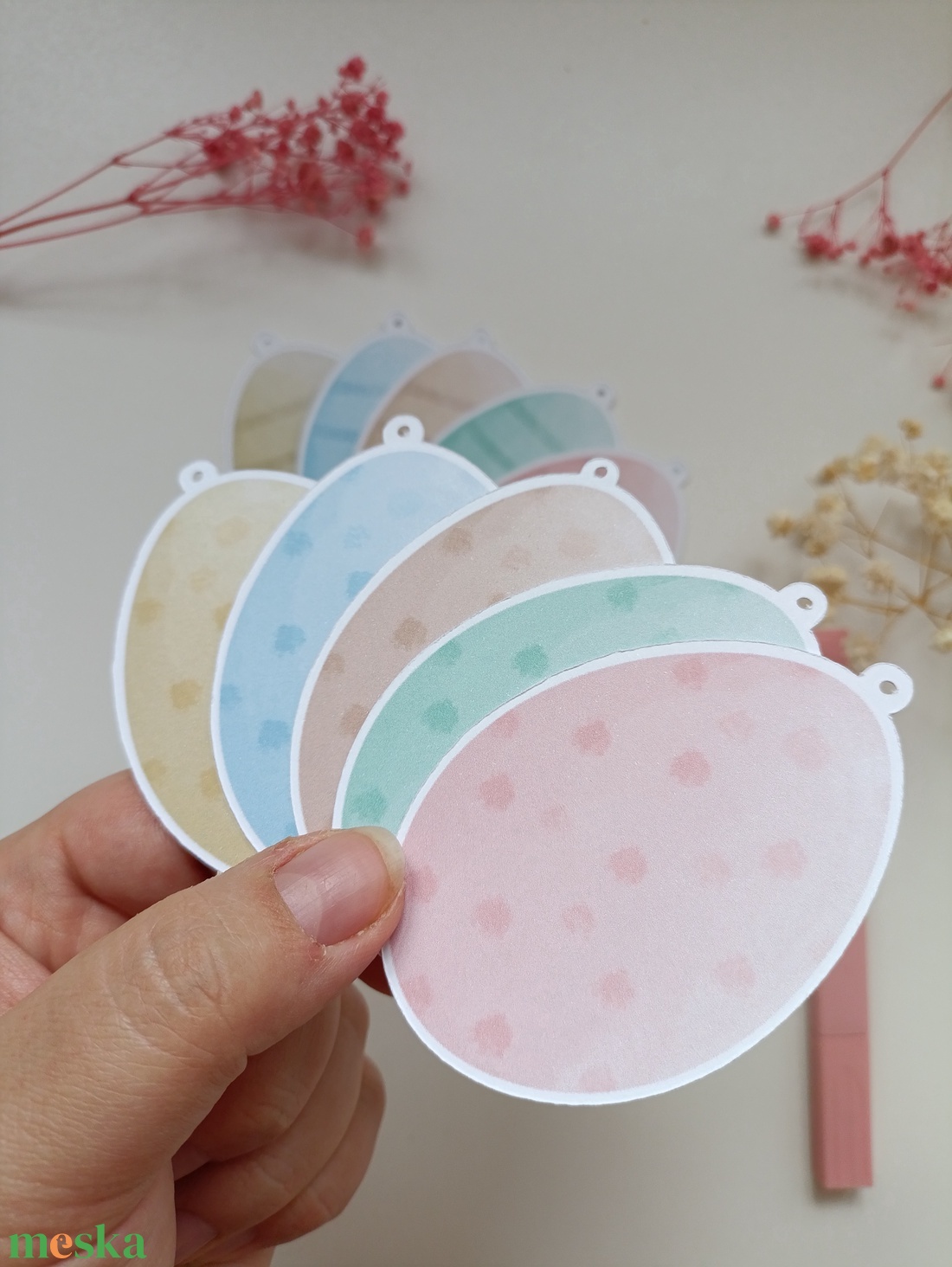 Húsvéti tojás kártyák - 5 db - otthon & életmód - papír, írószer - ajándékozás kellékei - ajándékkísérő - Meska.hu