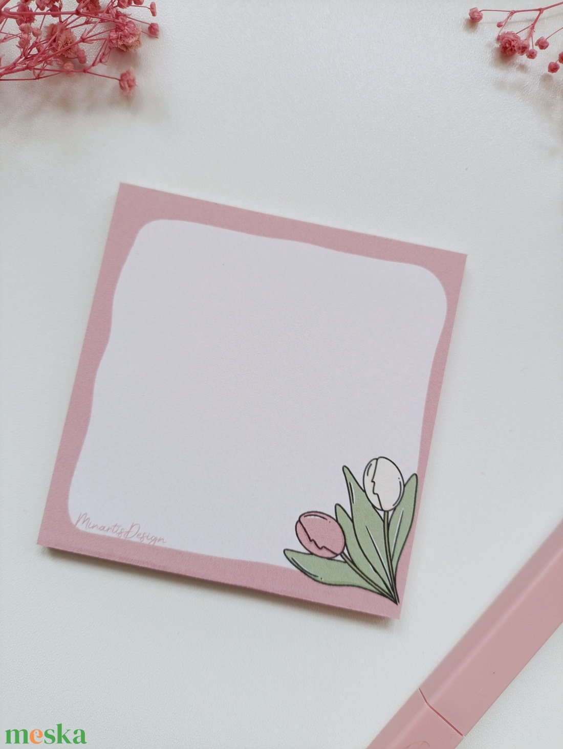 Tavasz tulipános jegyzettömb - 9x9 cm - otthon & életmód - papír, írószer - jegyzetfüzet & napló - Meska.hu