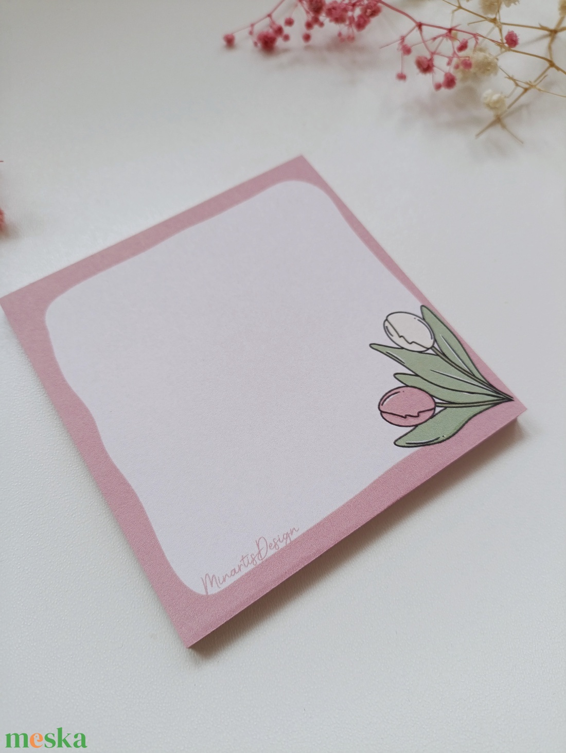 Tavasz tulipános jegyzettömb - 9x9 cm - otthon & életmód - papír, írószer - jegyzetfüzet & napló - Meska.hu