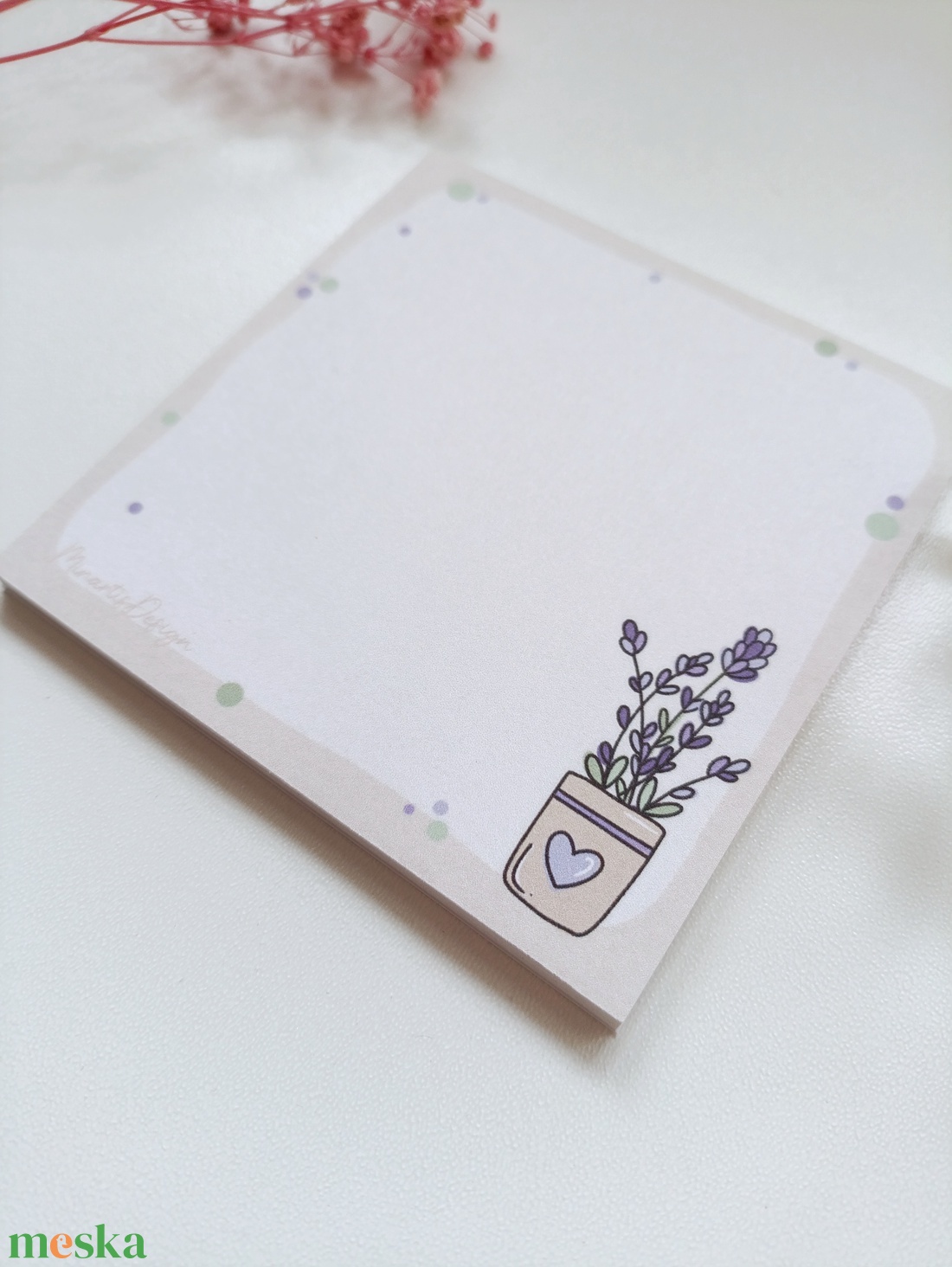 Levendulás jegyzettömb - 9x9 cm - otthon & életmód - papír, írószer - jegyzetfüzet & napló - Meska.hu