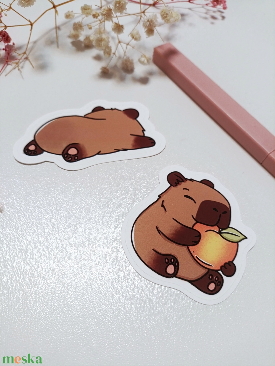 Kapibara matrica  - otthon & életmód - papír, írószer - matrica, matrica csomag - Meska.hu