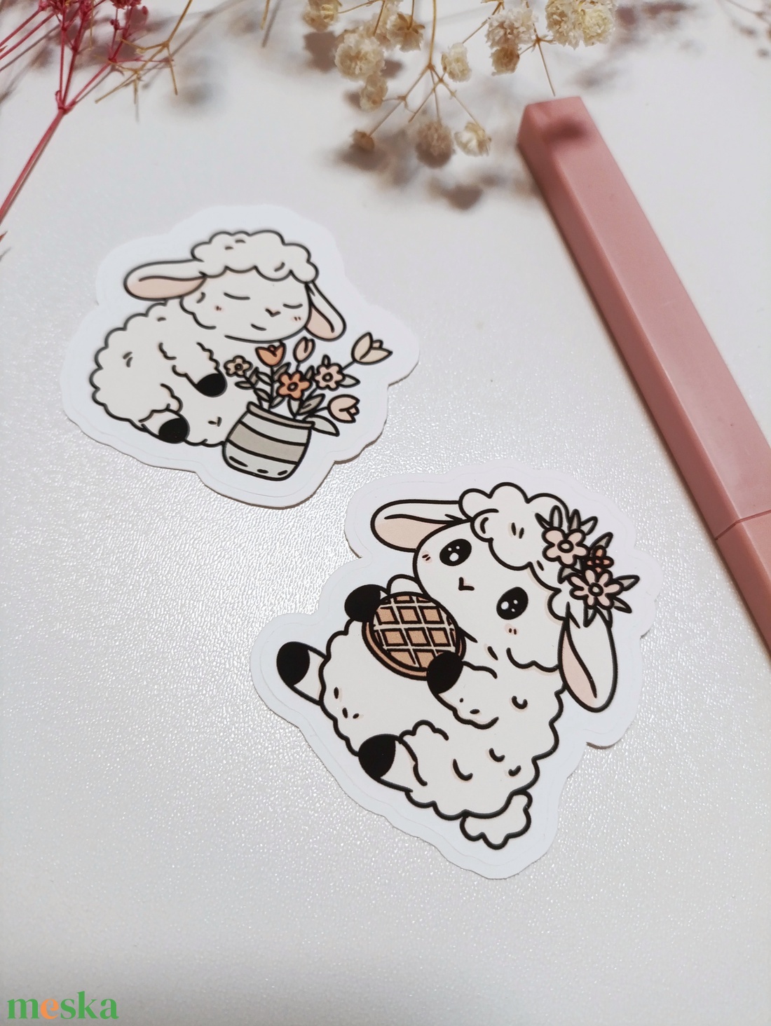 Tavaszi cuki bárányka matrica  - otthon & életmód - papír, írószer - matrica, matrica csomag - Meska.hu
