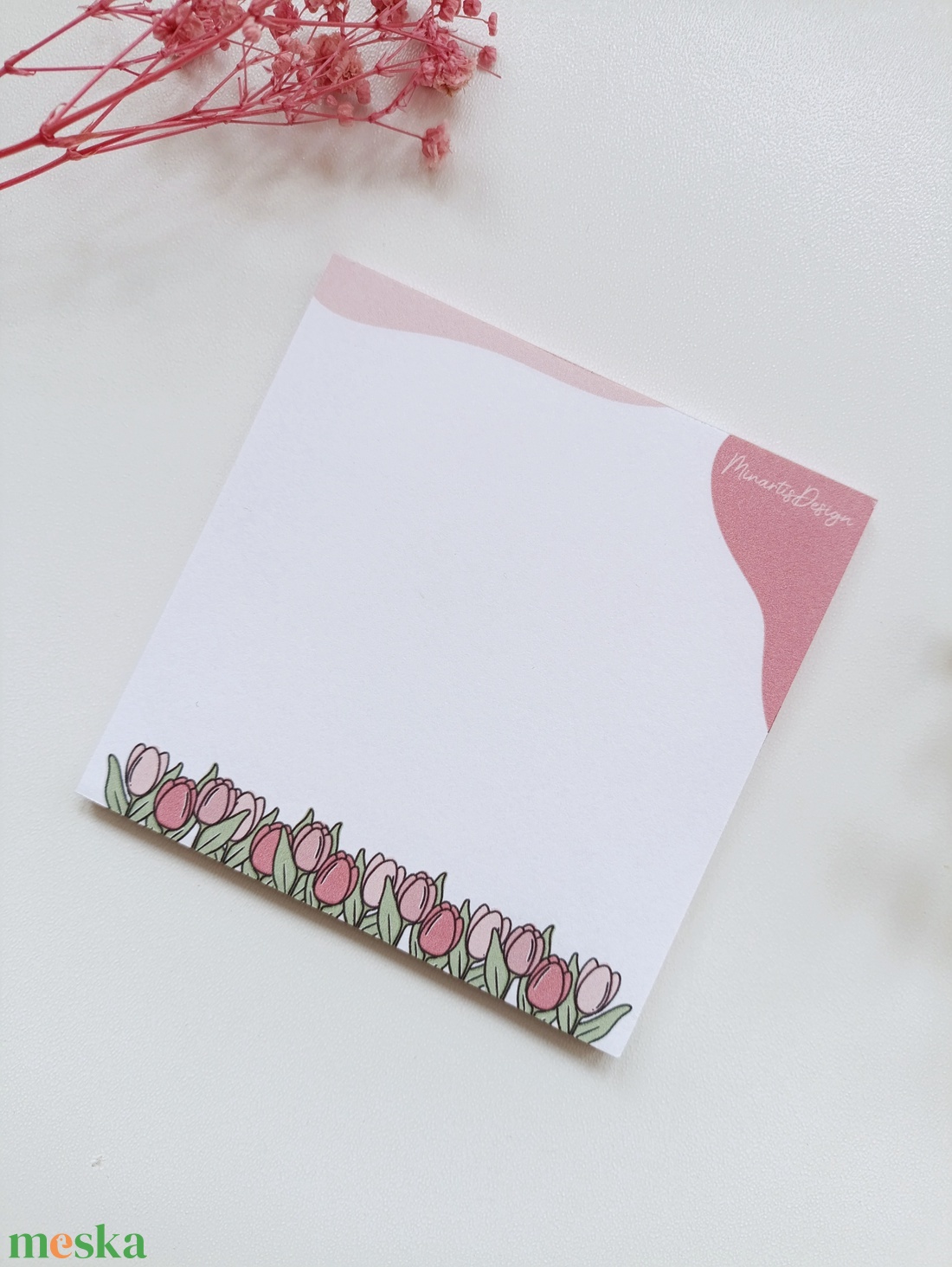 Tavaszi tulipános jegyzettömb - 9x9 cm - otthon & életmód - papír, írószer - jegyzetfüzet & napló - Meska.hu