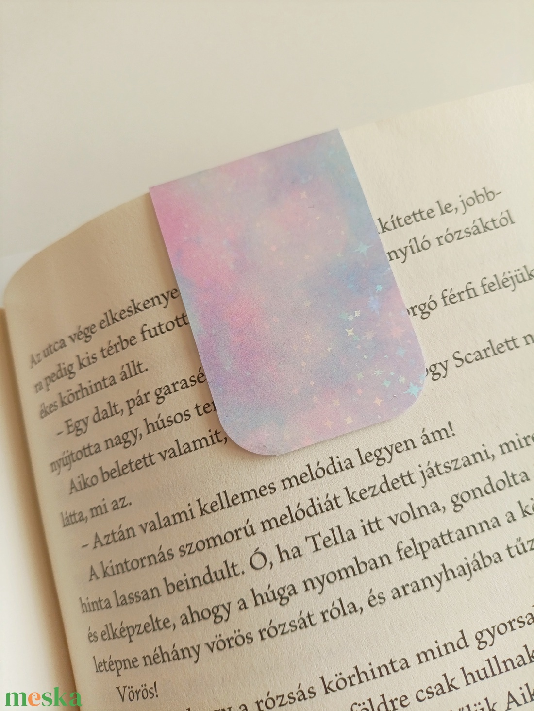 mágneses könyvjelző - rózsaszín csillogós galaxis - könyv & zene - könyvjelző - Meska.hu