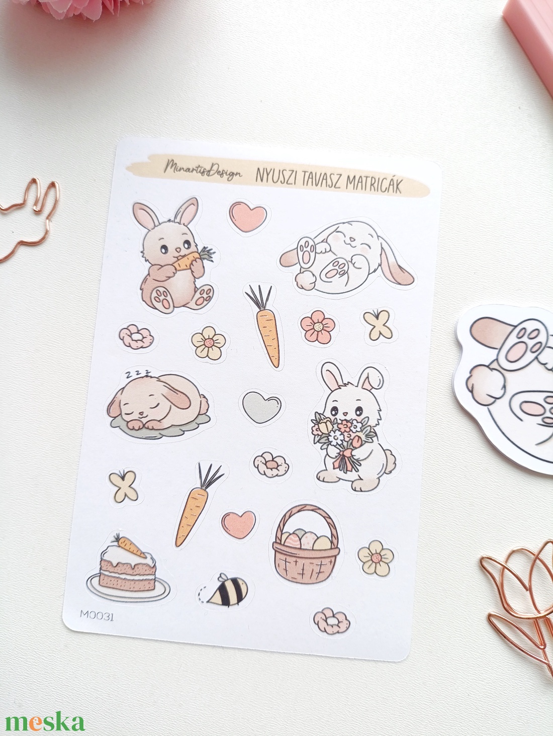 Matricaív - nyuszis húsvét matricák - otthon & életmód - papír, írószer - matrica, matrica csomag - Meska.hu