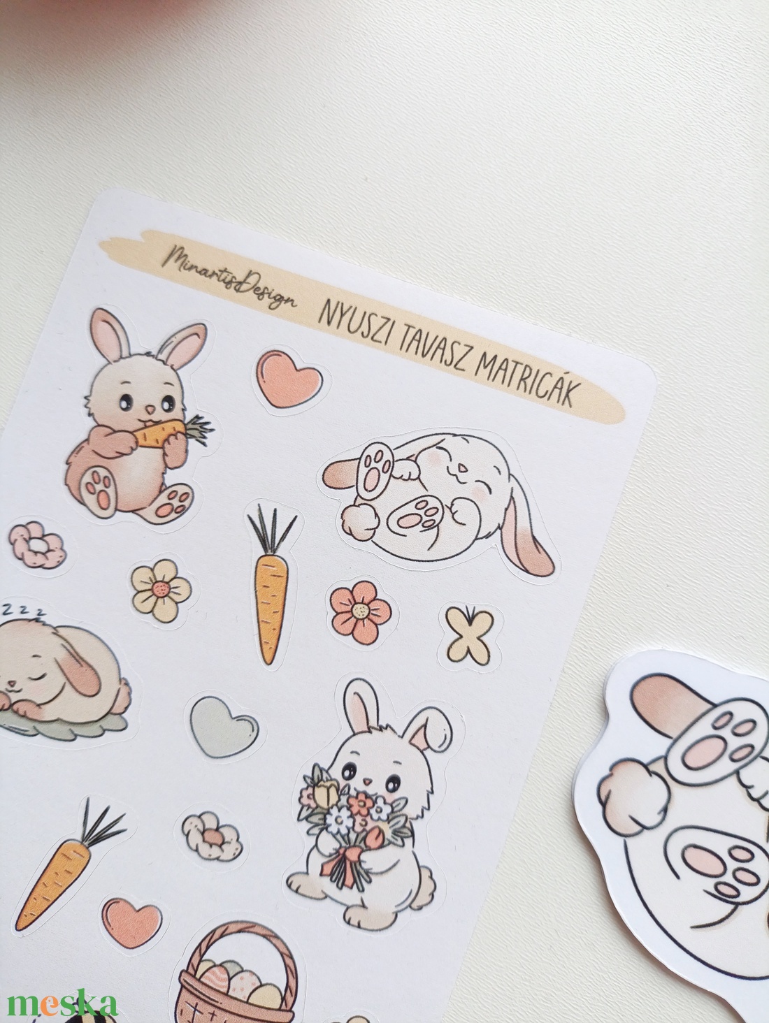 Matricaív - nyuszis húsvét matricák - otthon & életmód - papír, írószer - matrica, matrica csomag - Meska.hu