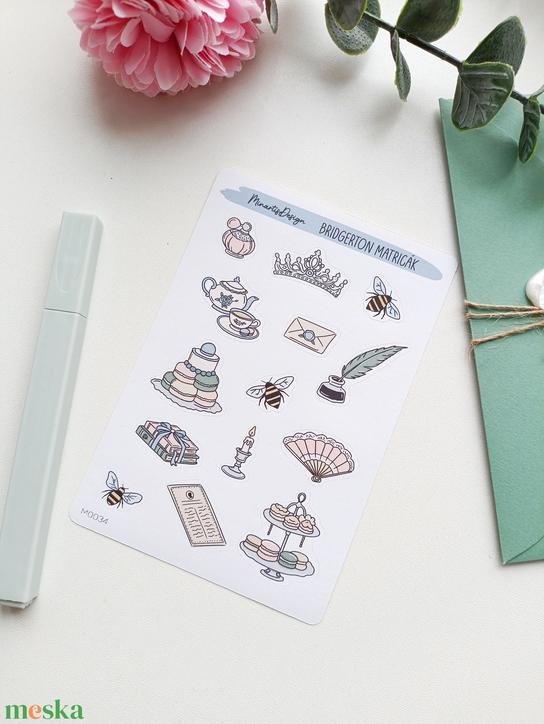 Matricaív - bridgerton matricák - otthon & életmód - papír, írószer - matrica, matrica csomag - Meska.hu