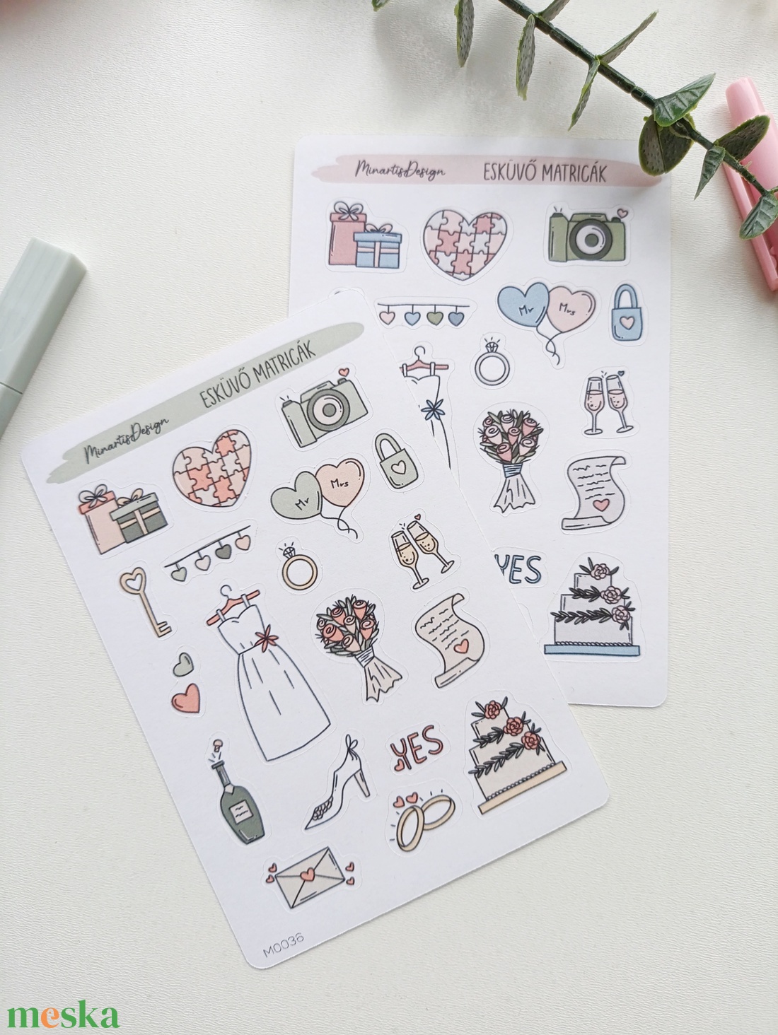 Matricaív - esküvő tervező matricák - otthon & életmód - papír, írószer - matrica, matrica csomag - Meska.hu