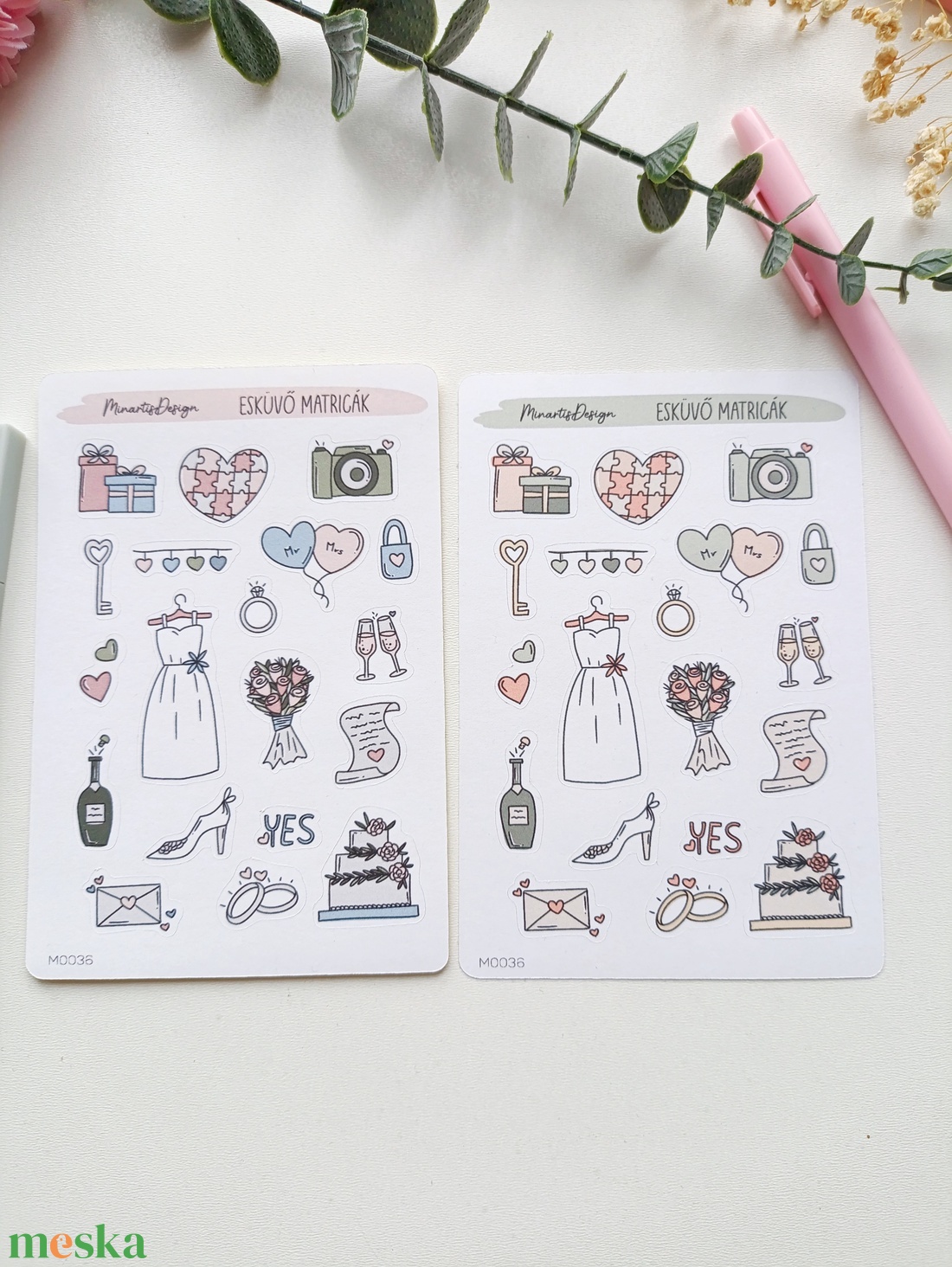 Matricaív - esküvő tervező matricák - otthon & életmód - papír, írószer - matrica, matrica csomag - Meska.hu