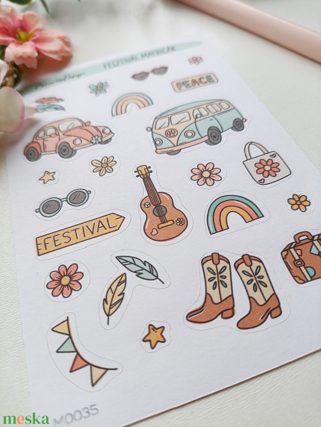 Matricaív - fesztivál matricák - otthon & életmód - papír, írószer - matrica, matrica csomag - Meska.hu