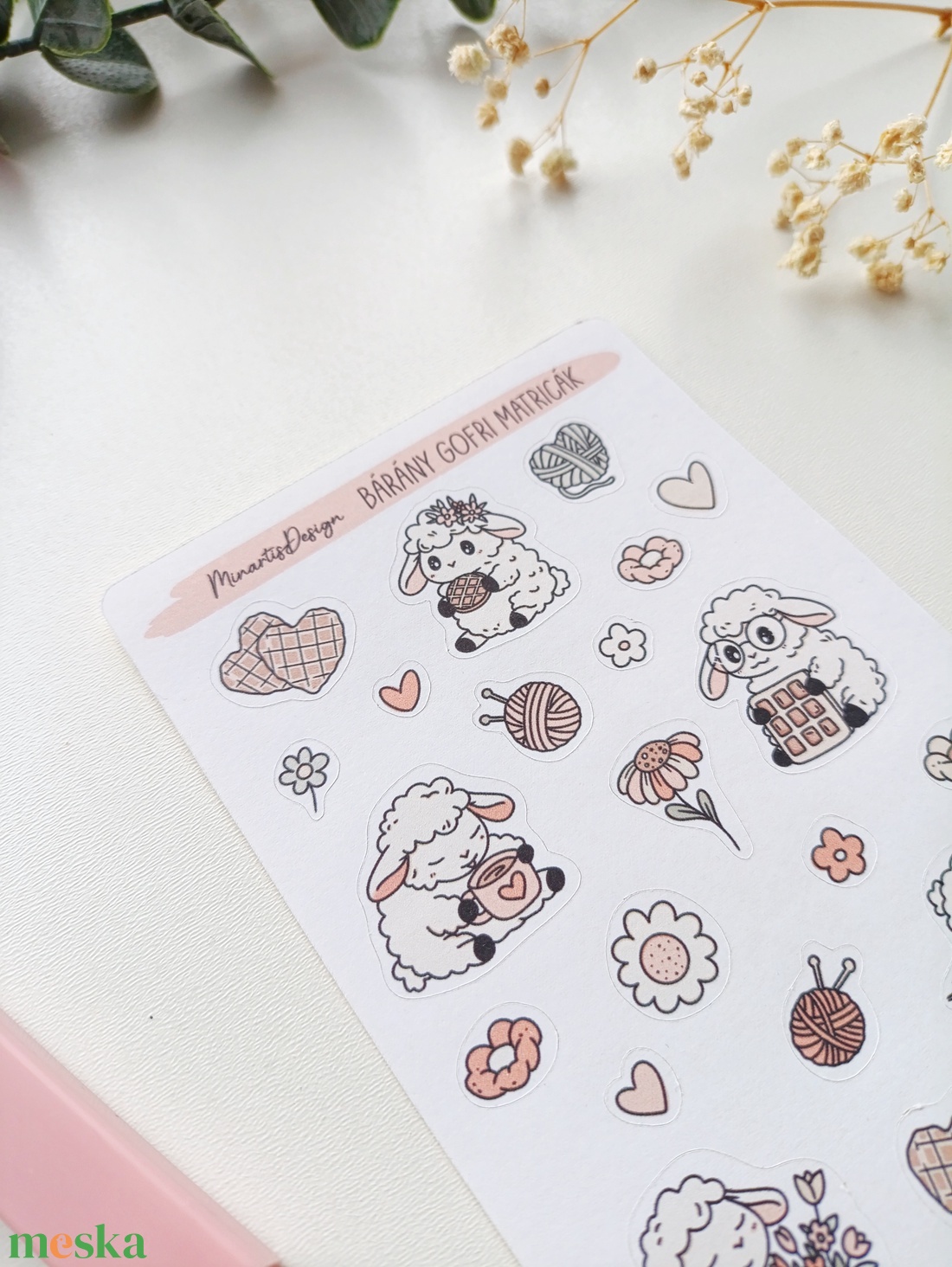Matricaív - gofris bárány matricák - otthon & életmód - papír, írószer - matrica, matrica csomag - Meska.hu