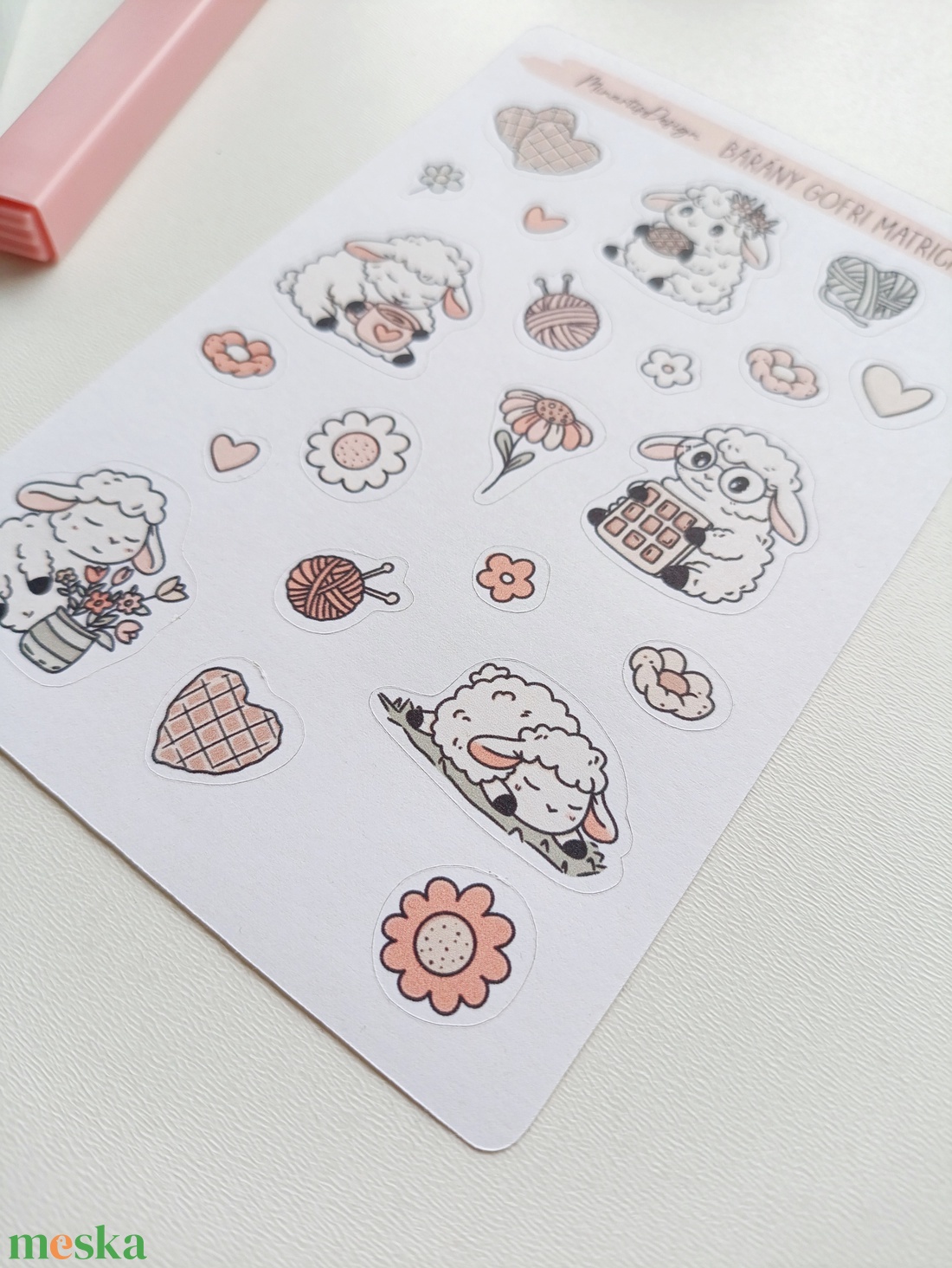 Matricaív - gofris bárány matricák - otthon & életmód - papír, írószer - matrica, matrica csomag - Meska.hu