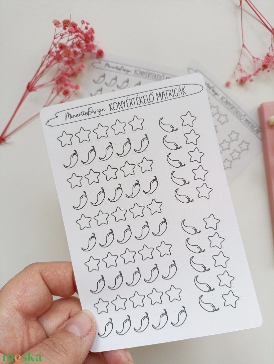 Matricaív - könyvértékelő, csillagok és spicy  - otthon & életmód - papír, írószer - matrica, matrica csomag - Meska.hu
