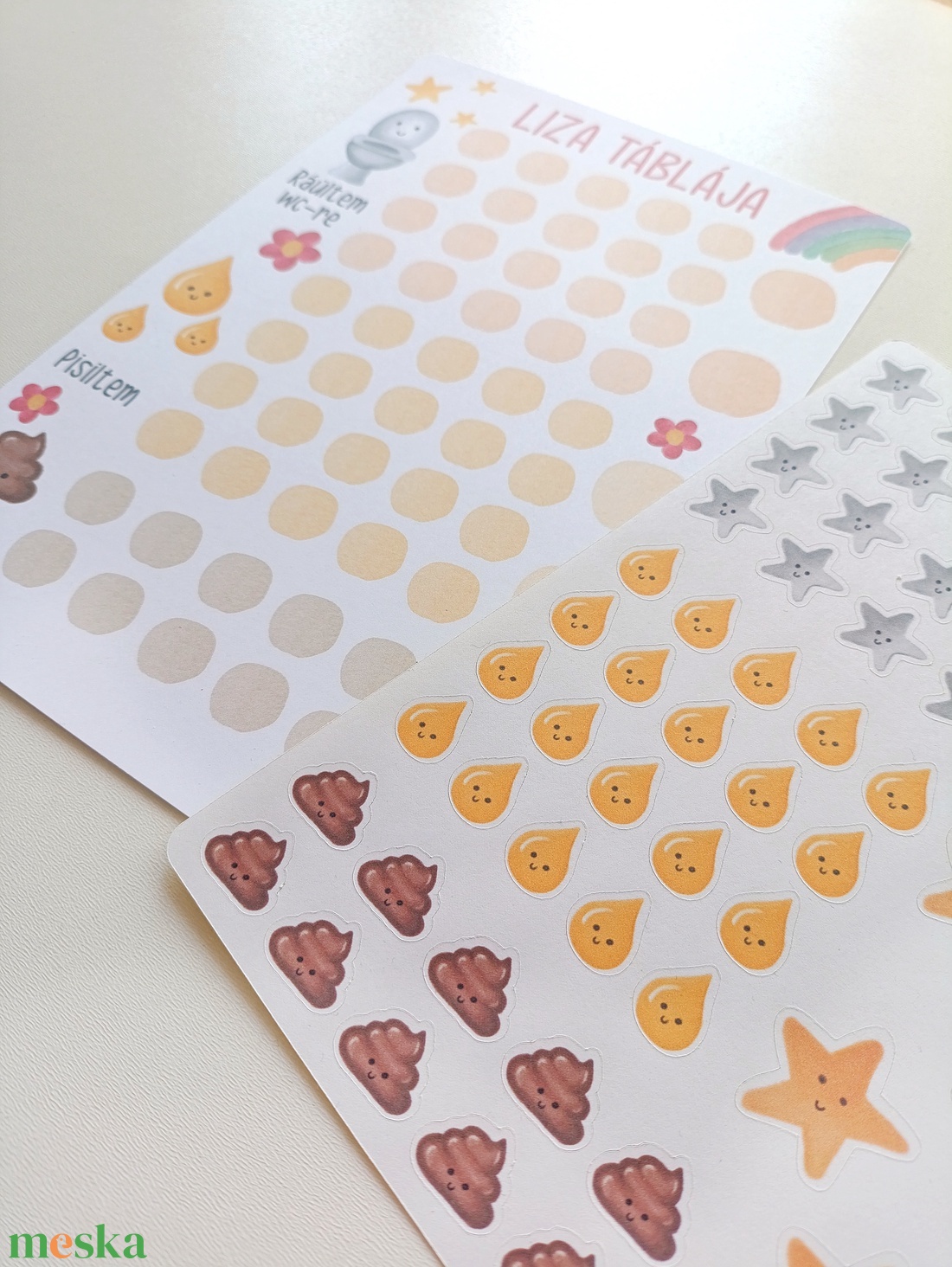 Szobatisztaságot segítő matricás lap - otthon & életmód - papír, írószer - matrica, matrica csomag - Meska.hu