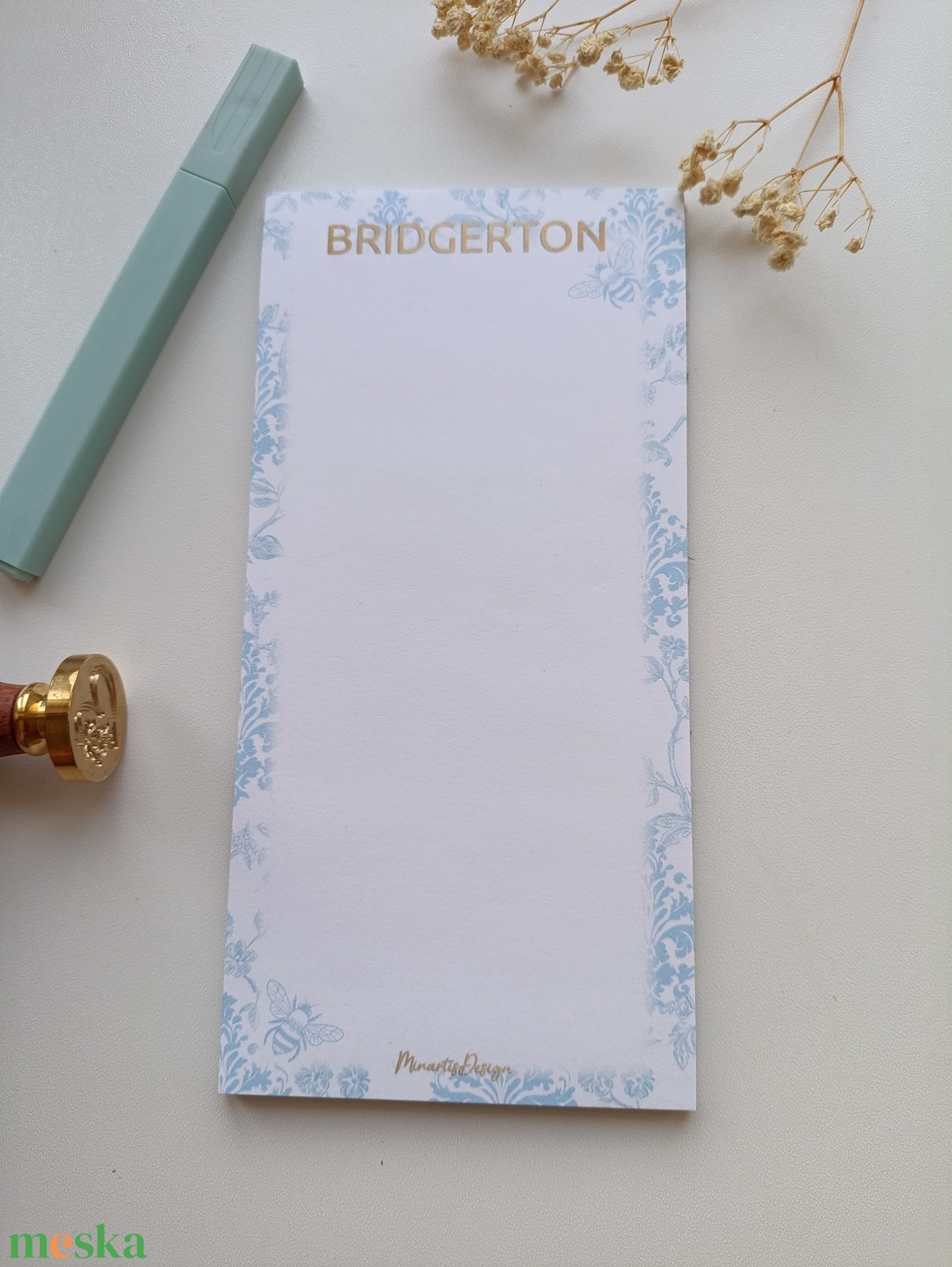 Bridgerton mintás jegyzettömb - otthon & életmód - papír, írószer - jegyzetfüzet & napló - Meska.hu