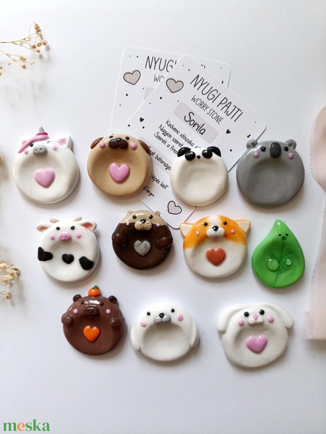 Worry stone cuki állatos nyugikő  - otthon & életmód - dekoráció - dekoratív figurák és szobrok - Meska.hu