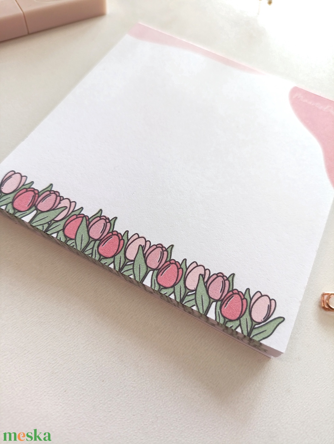 Tavaszi tulipános jegyzettömb - 9x9 cm - otthon & életmód - papír, írószer - jegyzetfüzet & napló - Meska.hu