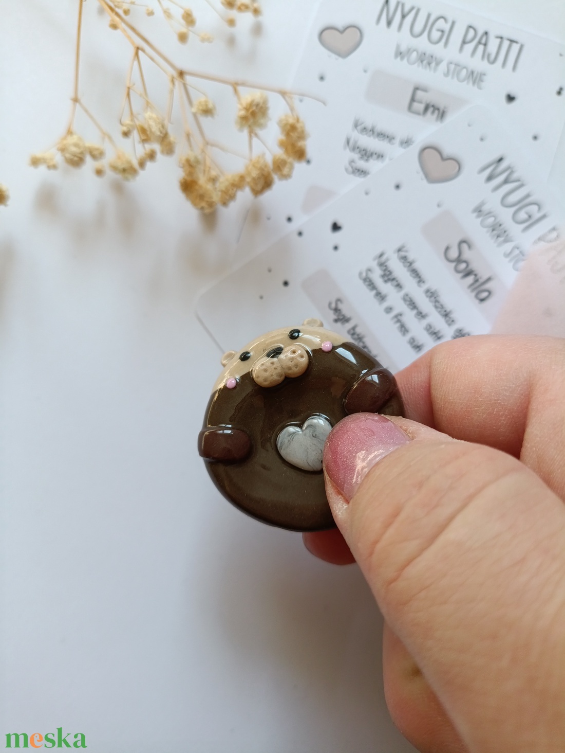 Worry stone cuki állatos nyugikő  - otthon & életmód - dekoráció - dekoratív figurák és szobrok - Meska.hu