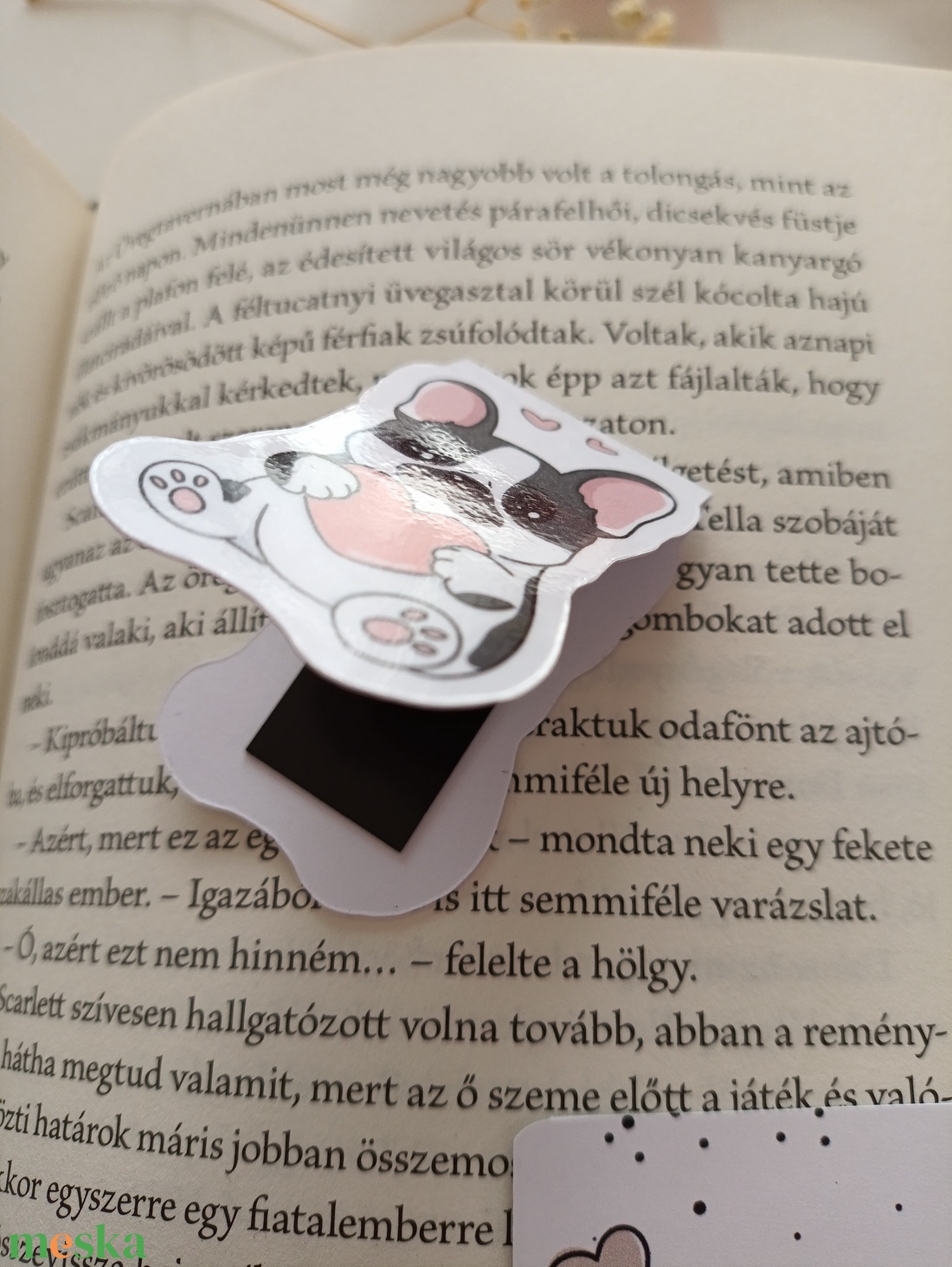 Francia bulldog kutya- mágneses könyvjelző - könyv & zene - könyvjelző - Meska.hu