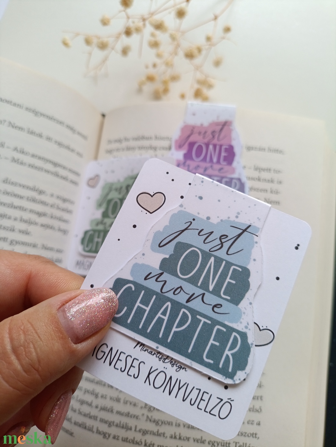 Mágneses könyvjelző - just one more chapter  - könyv & zene - könyvjelző - Meska.hu
