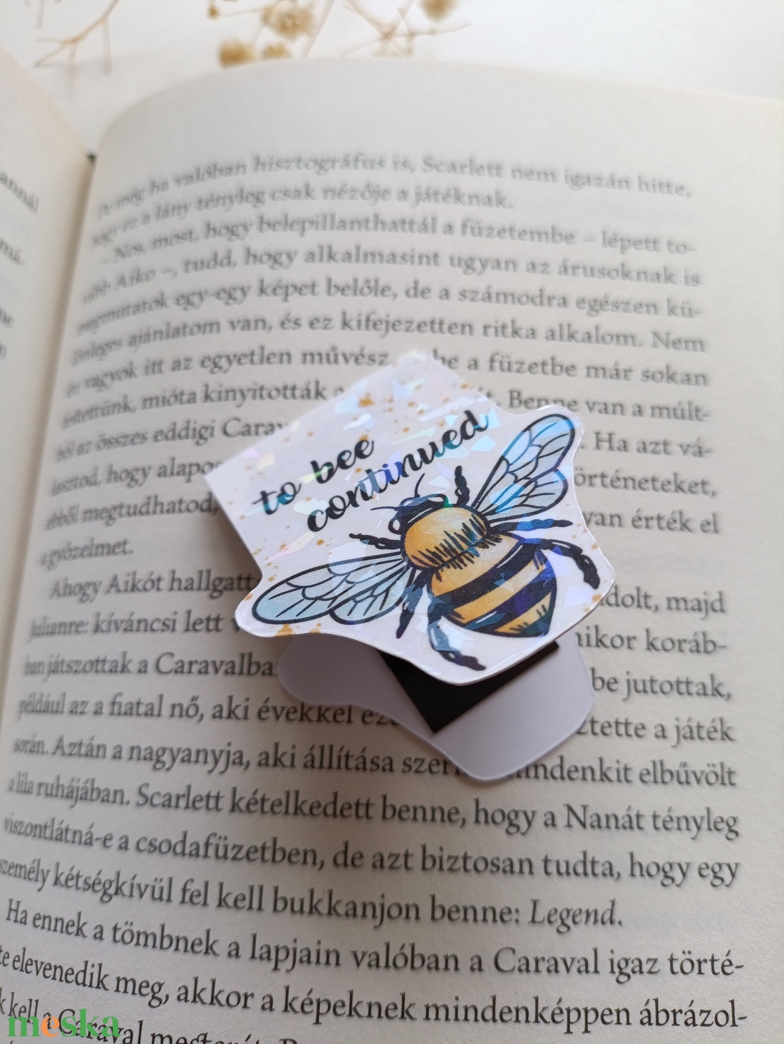 Mágneses könyvjelző - méhecske - to bee  continued - könyv & zene - könyvjelző - Meska.hu
