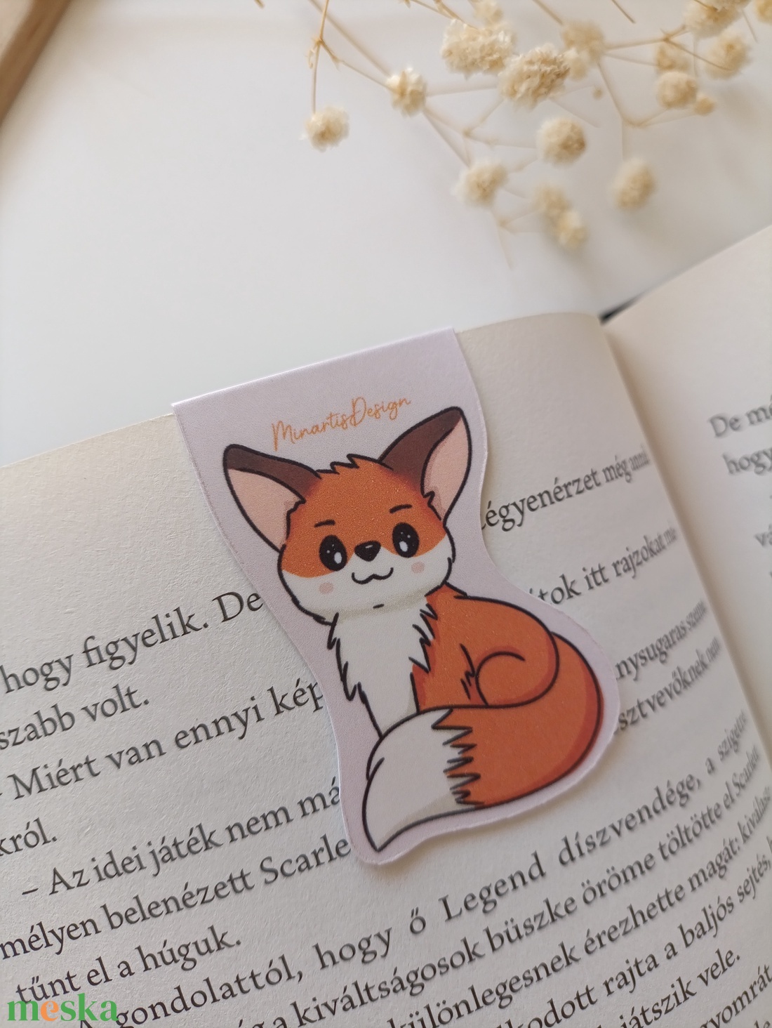 Mágneses könyvjelző - róka - könyv & zene - könyvjelző - Meska.hu