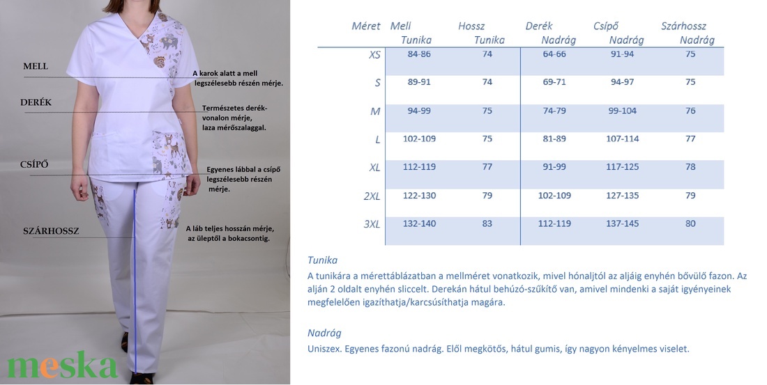 Minnie mintás orvosi mintás tunika egészségügyi/óvónői/szépségipari munkaruha - ruha & divat - munkaruha - Meska.hu