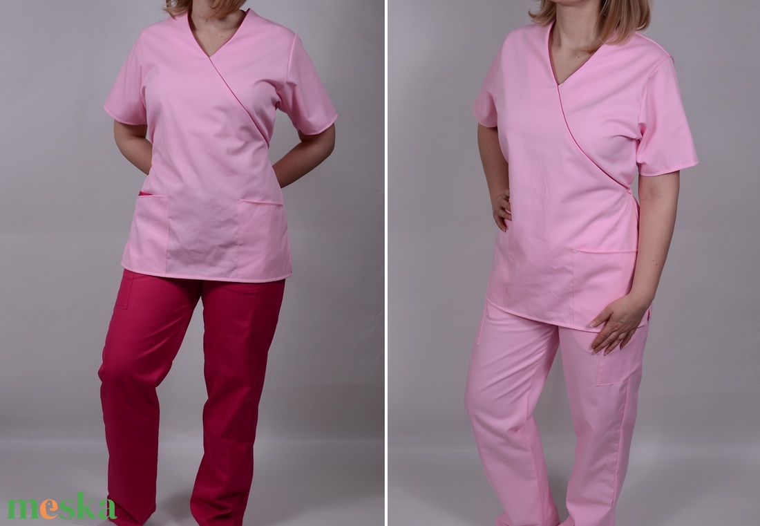 Rózsaszín tunika egészségügyi/óvónői/szépségipari munkaruha - ruha & divat - női ruha - póló, felső - Meska.hu