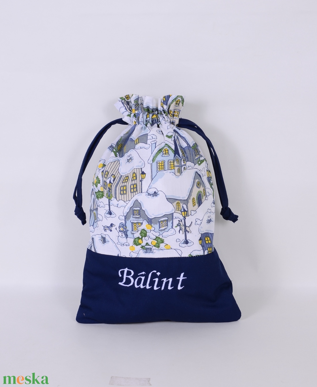 Sok mintában mikulás zsák névhimzéssel - karácsony - mikulás - mikulás zsák - Meska.hu