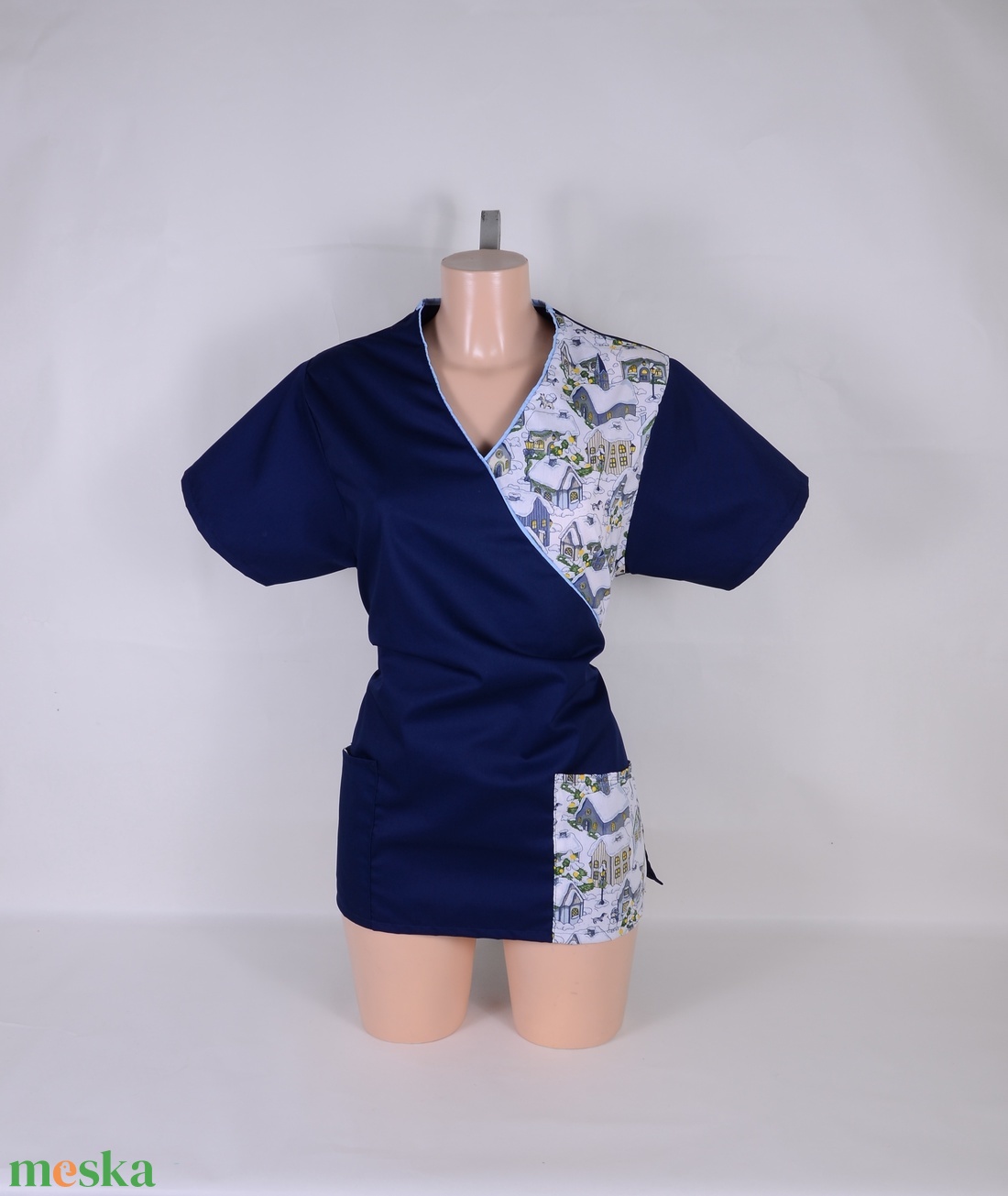 Téli mintás egészségügyi/óvónői/szépségipari munkaruha tunika és/vagy nadrág - ruha & divat - női ruha - tunika - Meska.hu