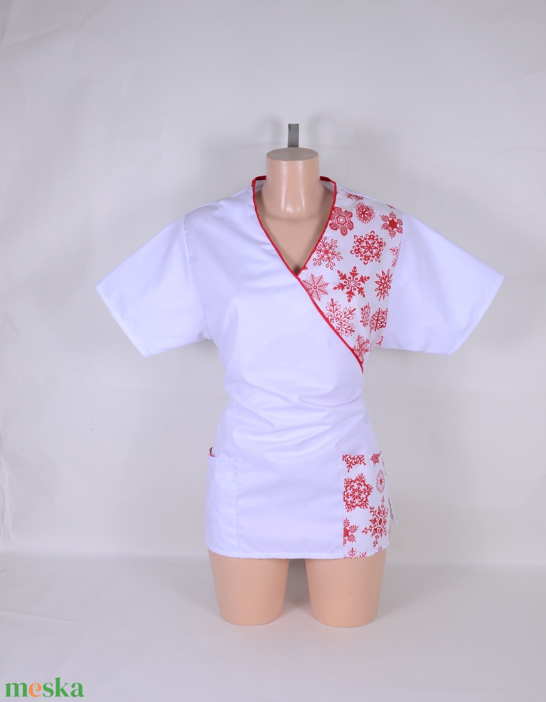 Hópehely mintás egészségügyi/óvónői/szépségipari munkaruha tunika és/vagy nadrág - ruha & divat - női ruha - tunika - Meska.hu