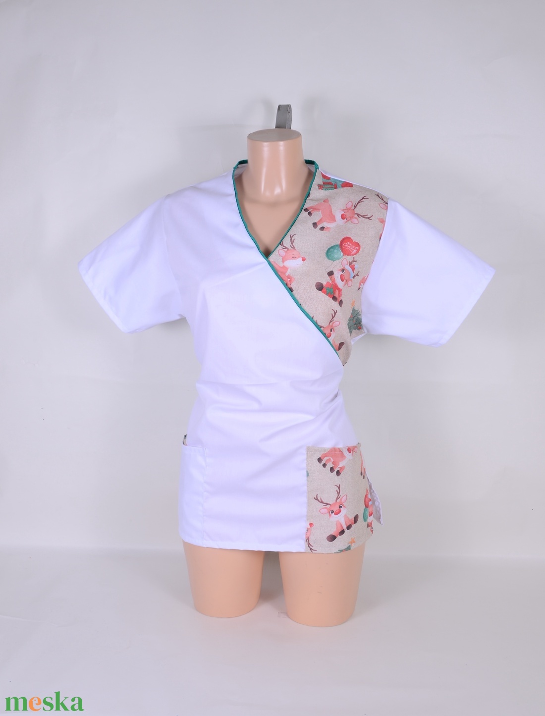 Szarvas mintás egészségügyi/óvónői/szépségipari munkaruha tunika és/vagy nadrág - ruha & divat - női ruha - tunika - Meska.hu