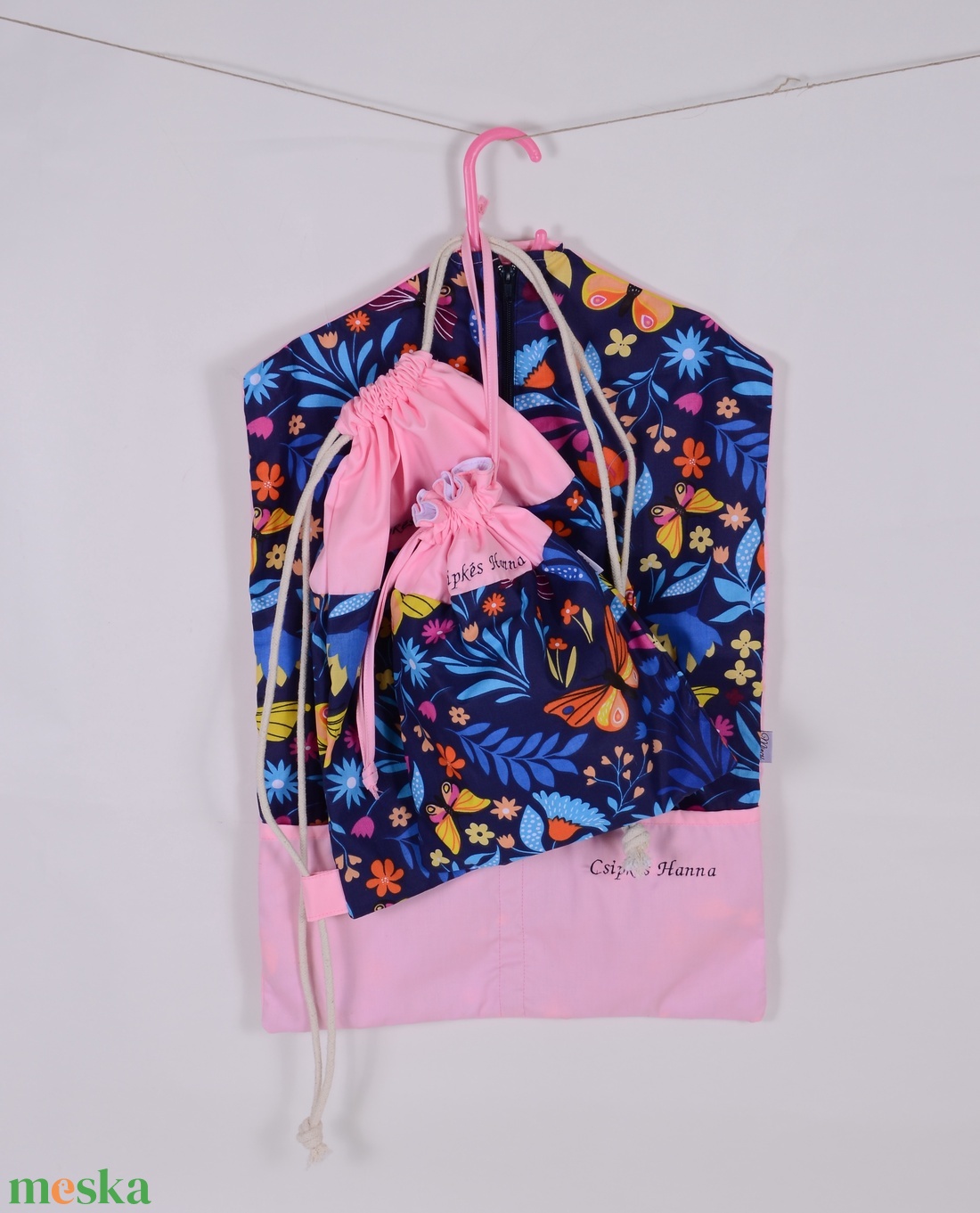 Lepkés Oviszsák és hátizsák névhímzéssel - játék & sport - ovis felszerelés - ovis szett - Meska.hu