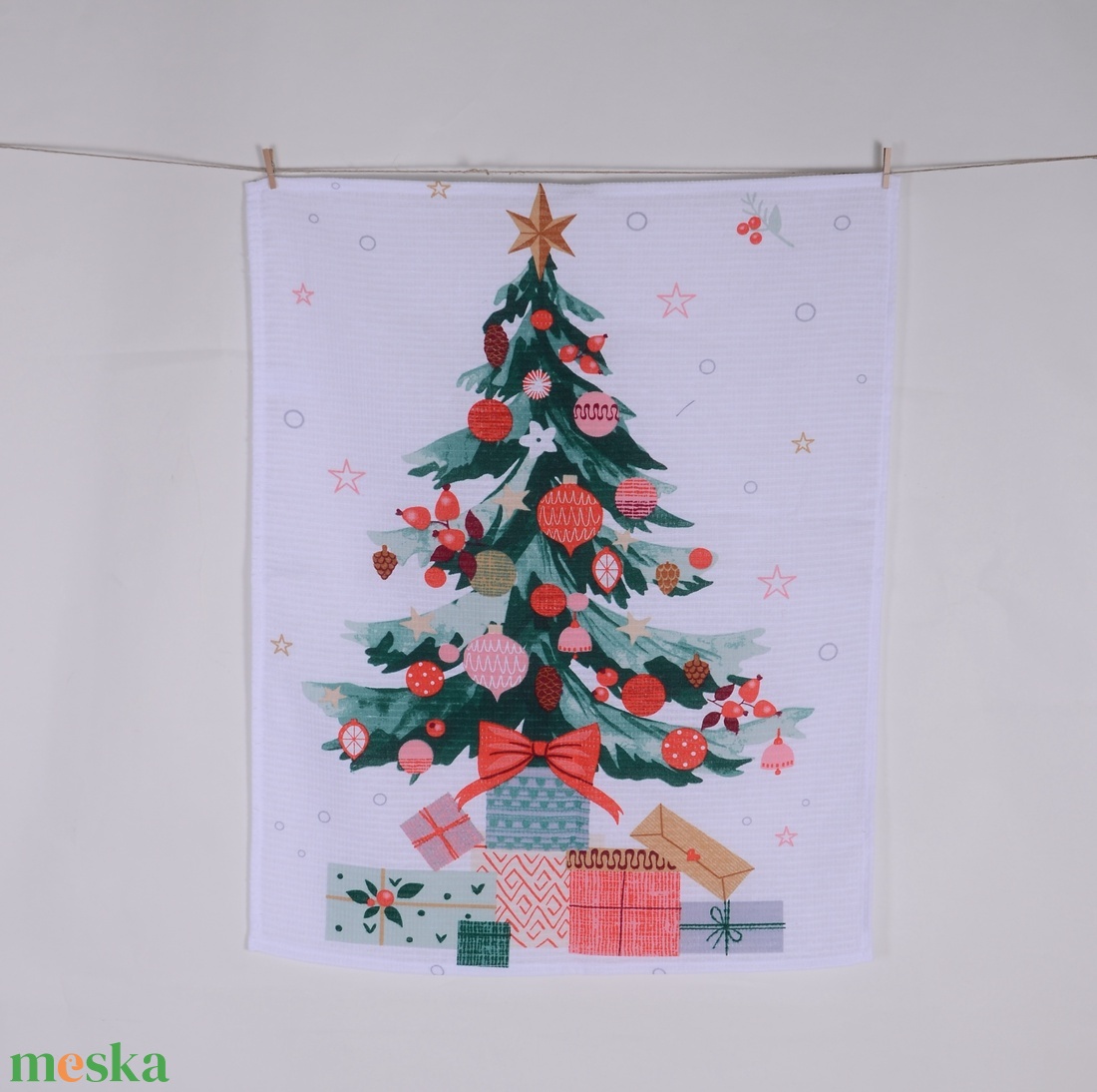 3 db-os szett Karácsonyi manó mintás konyharuha, Kéztörlő  - otthon & életmód - konyhafelszerelés, tálalás - konyhai textil - konyharuha & törlőkendő - Meska.hu