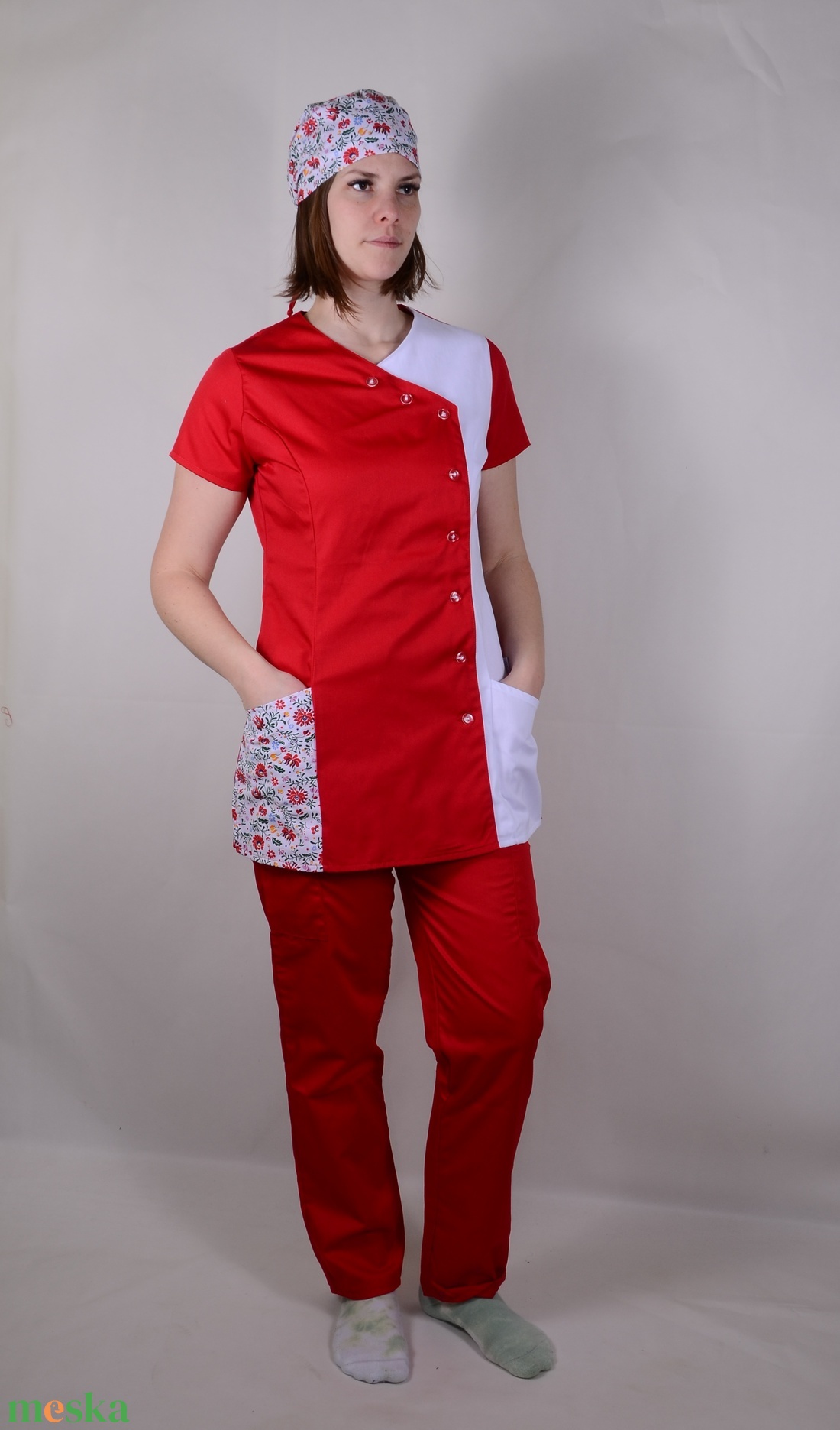 Elizabeth Tunika matyó mintás átlapolt gombos - Késztermék - ruha & divat - munkaruha - Meska.hu