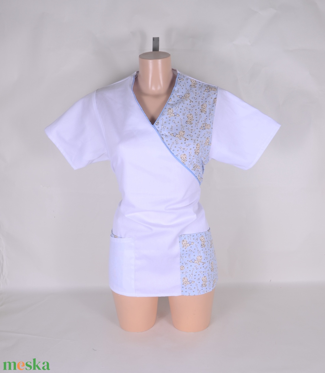 Baba mintás tunika egészségügyi/óvónői/szépségipari munkaruha - ruha & divat - munkaruha - Meska.hu