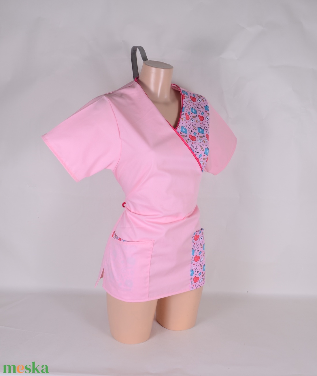 S Orvosi mintás tunika egészségügyi/óvónői/szépségipari munkaruha - ruha & divat - munkaruha - Meska.hu