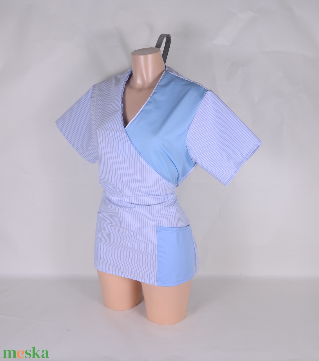 L méret csíkos tunika egészségügyi/óvónői/szépségipari munkaruha - ruha & divat - munkaruha - Meska.hu