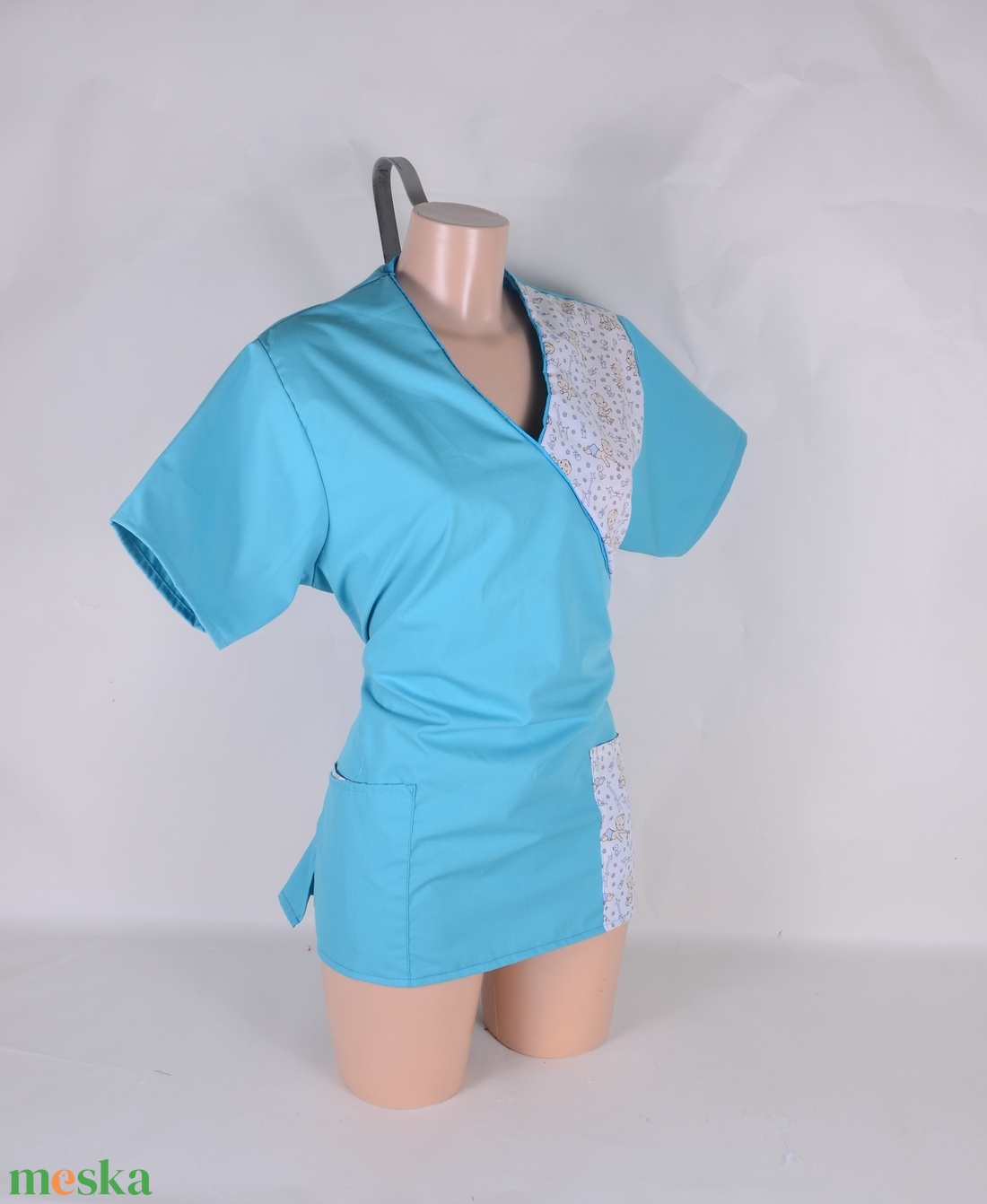 Baba mintás tunika egészségügyi/óvónői/szépségipari munkaruha - ruha & divat - munkaruha - Meska.hu