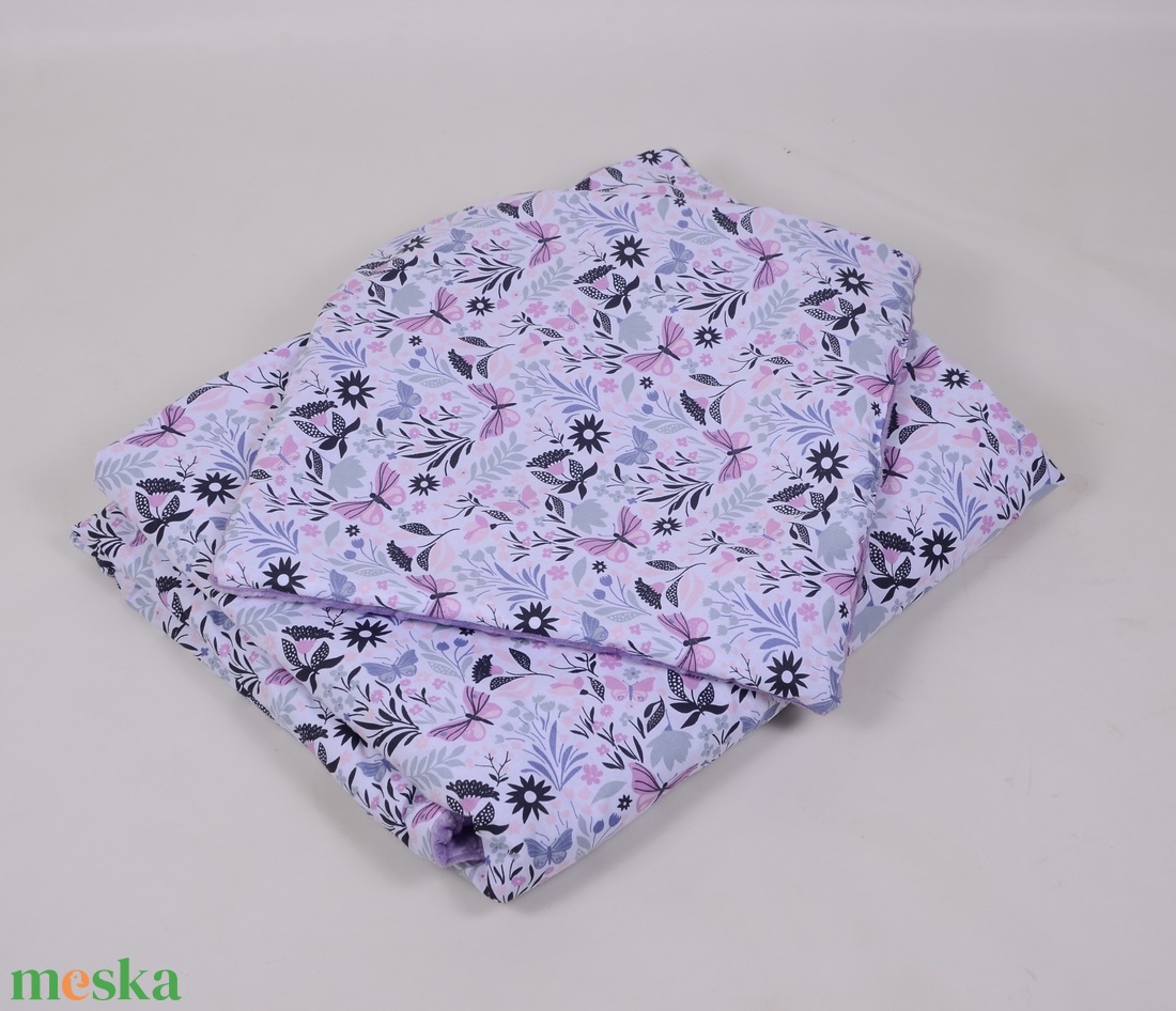 Lila virág, lepke Ágynemű babának vagy oviba - baba - mama - baba ágynemű - babatakaró, gyerek pléd - Meska.hu