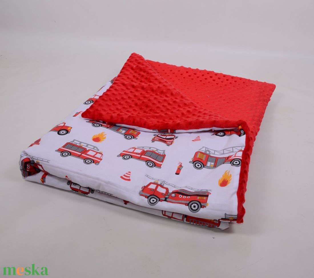 Tűzoltó pirossal Ágynemű babának vagy oviba - baba - mama - baba ágynemű - babatakaró, gyerek pléd - Meska.hu