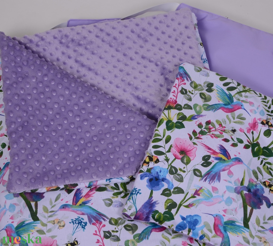 Kolibri levendulával Ágynemű babának vagy oviba - baba - mama - baba ágynemű - babatakaró, gyerek pléd - Meska.hu