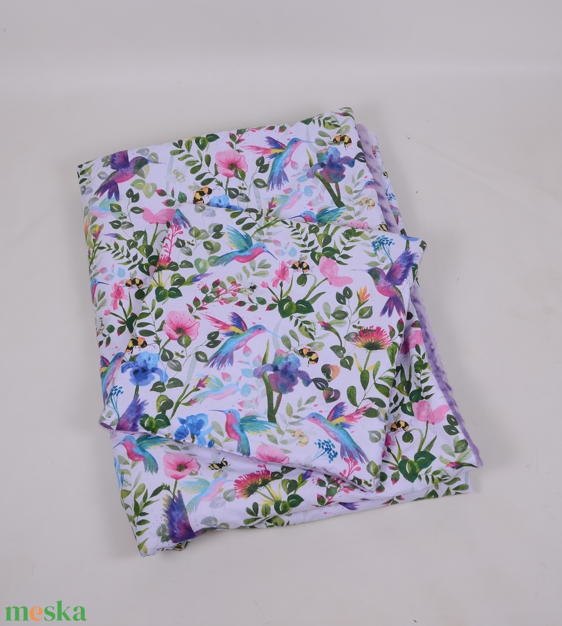 Kolibri levendulával Ágynemű babának vagy oviba - baba - mama - baba ágynemű - babatakaró, gyerek pléd - Meska.hu