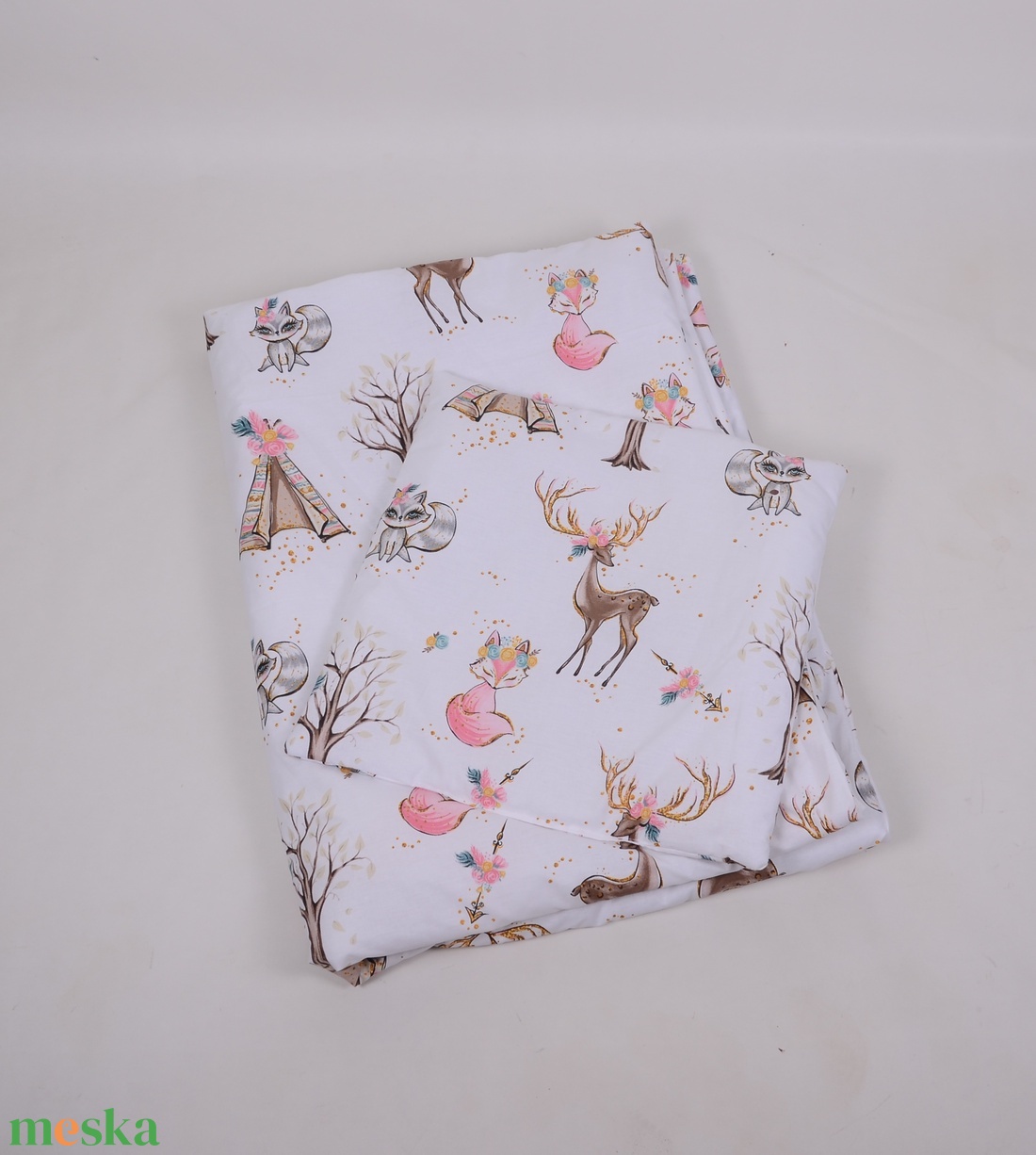 Szarvasok és rókák Ágynemű babának vagy oviba - baba - mama - baba ágynemű - babatakaró, gyerek pléd - Meska.hu