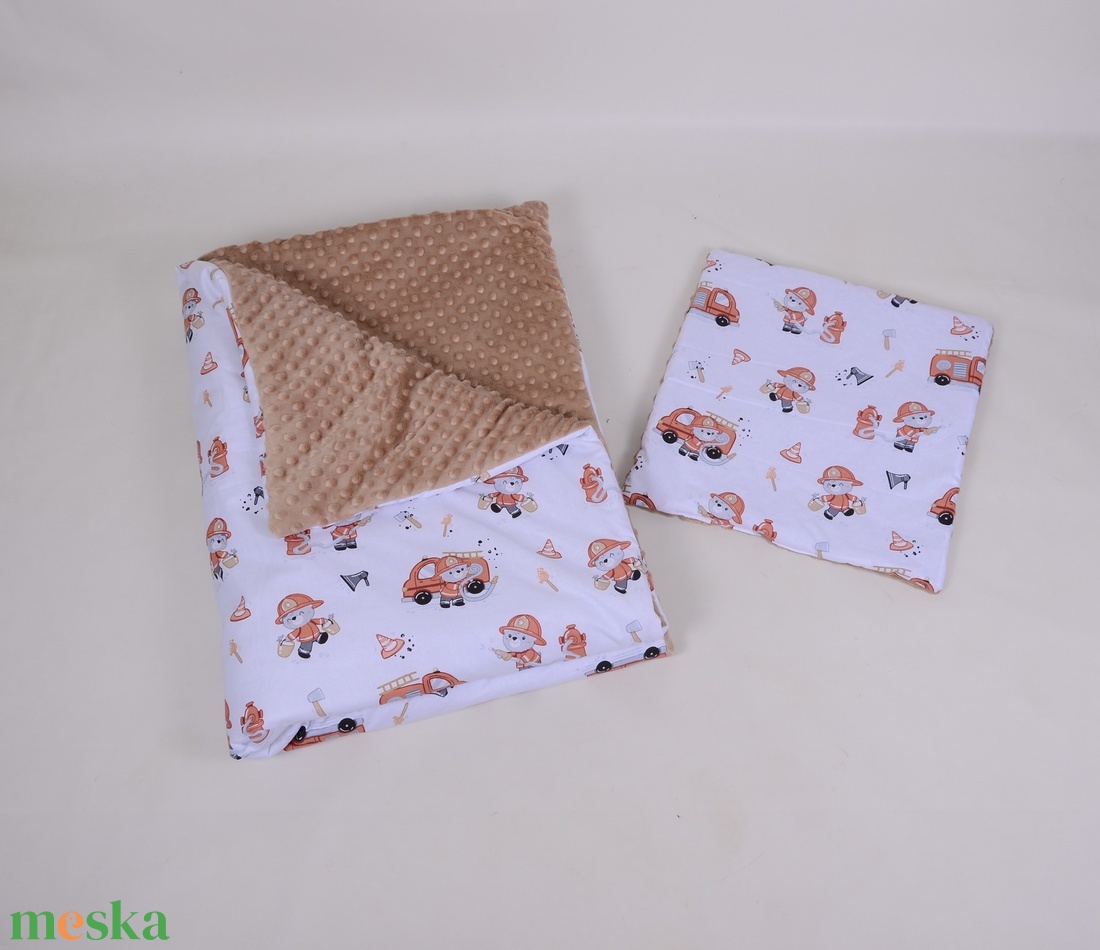 Tűzoltó macik Ágynemű babának vagy oviba - baba - mama - baba ágynemű - babatakaró, gyerek pléd - Meska.hu