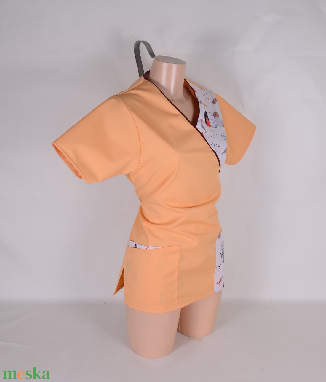 S Cica mintás tunika egészségügyi/óvónői/szépségipari munkaruha - ruha & divat - munkaruha - Meska.hu