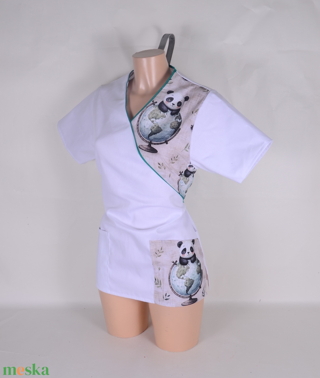 S panda mintás tunika egészségügyi/óvónői/szépségipari munkaruha - ruha & divat - munkaruha - Meska.hu