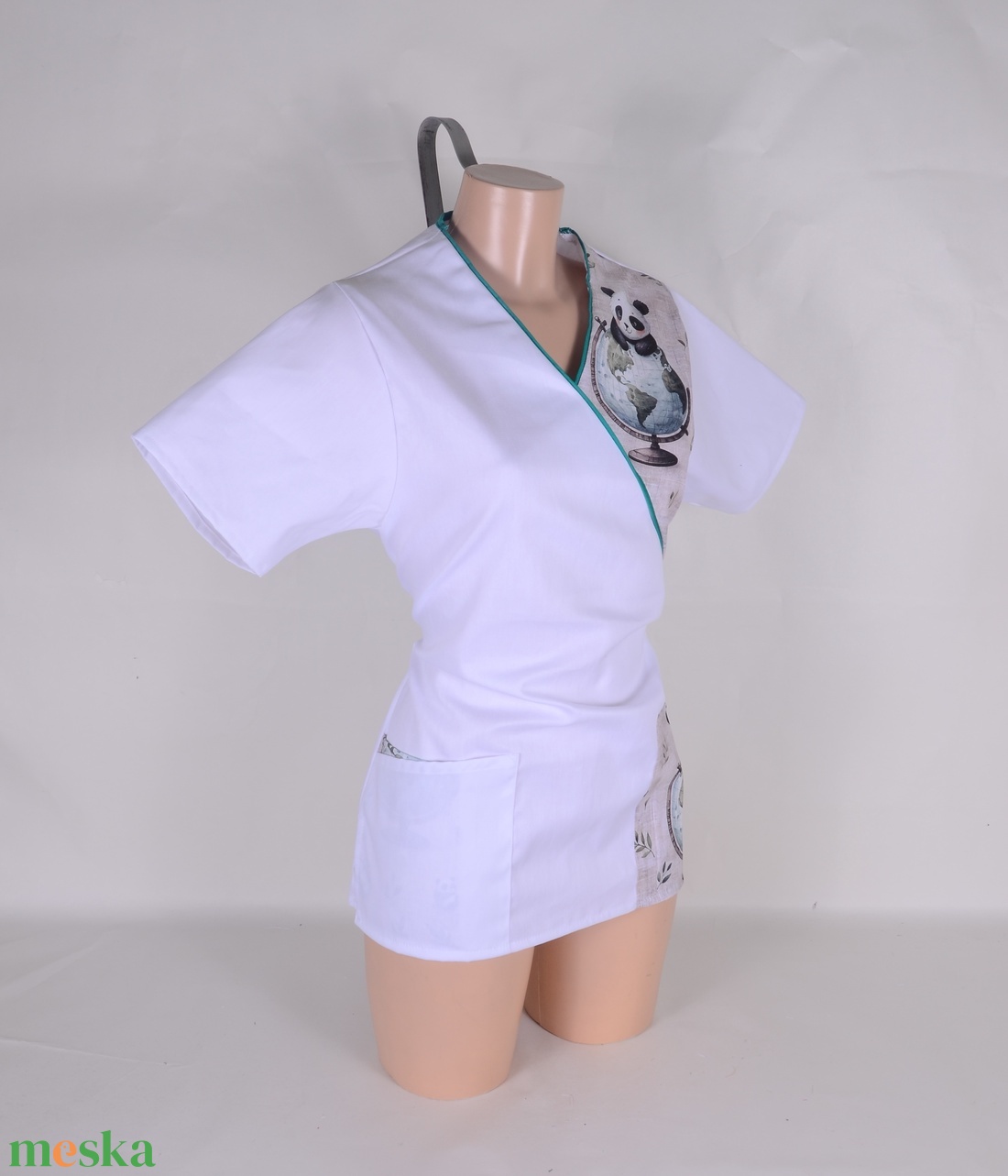 S panda mintás tunika egészségügyi/óvónői/szépségipari munkaruha - ruha & divat - munkaruha - Meska.hu